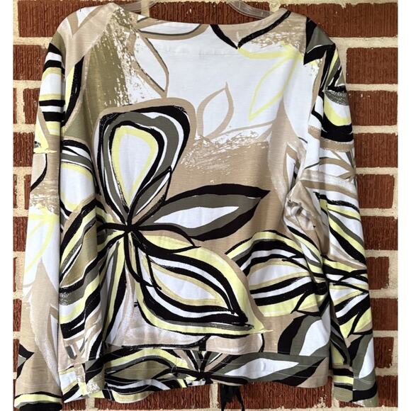 Weekends by Chico’s Colorful Long Sleeve Knit Top with Tie at Hem Size 3 (XL) - Picture 2 of 3